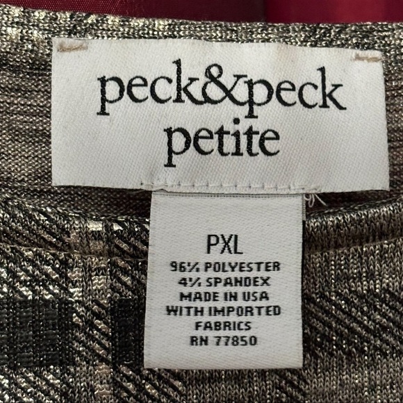 PECK & PECK BLACK AND SILVER ASYMMETRICAL LOOSE FIT TOP EXCELLENT CONDITION - Picture 2 of 5